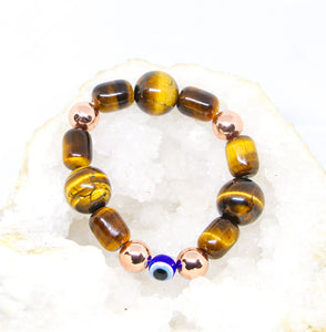 Tigers Eye | Copper Hematite | Nazar Bracelet