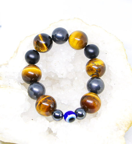 Tigers Eye | Hematite |Black Oynx | Nazar Bracelet