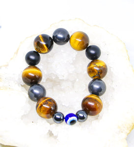 Tigers Eye | Hematite |Black Oynx | Nazar Bracelet