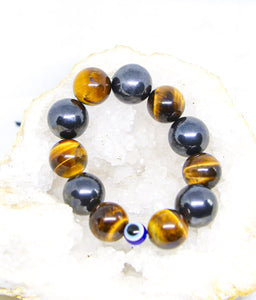 Tigers Eye | Hematite | Nazar Bracelet