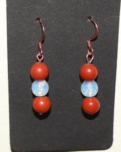 Red Jasper | Opalite | Copper Earrings