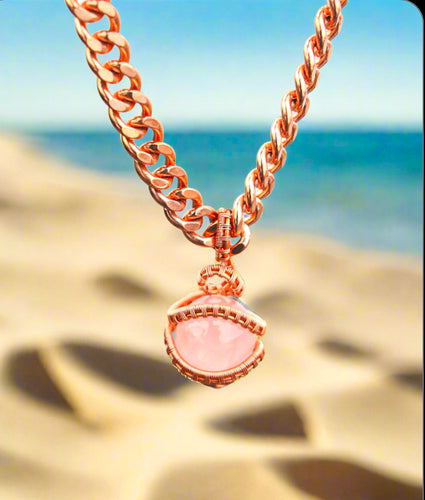 Star Rose Quartz | Third Eye | Copper | Pendant & Necklace