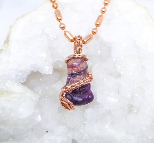 Rainbow Fluorite | Budda Pendant