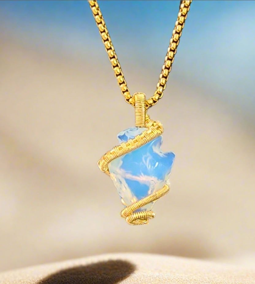 Opalite | Peace & Serenity | 14k GF Pendant & Chail