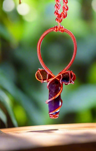 Amethyst | Elite Shungite | Copper Ankh Pendant