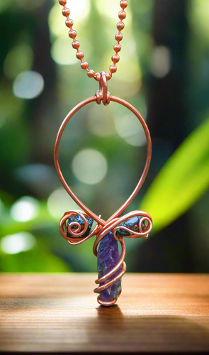 Amethyst | Elite Shungite | Copper Ankh Pendant