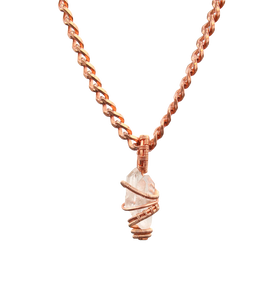 Double Tourmanated | Clear Quartz | Copper | Rose Gold | Necklace & Pendant