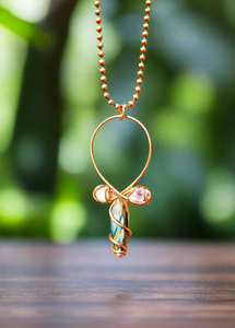 Labradorite | Moonstone | Amethyst | Copper Ankh Pendant
