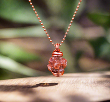 Load image into Gallery viewer, Aragonite | Earth Master | Copper Pendant &amp; Cuban Link Chain