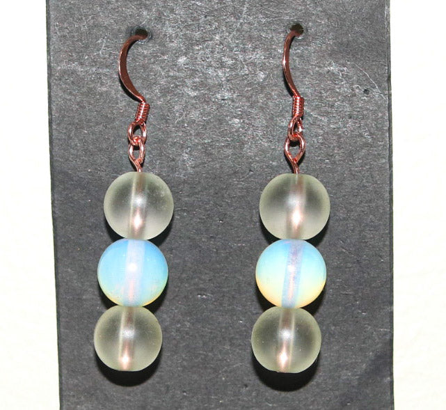 Clear Quartz | Opalite | Copper Earrings