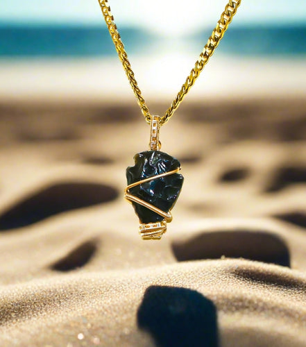 14k Black Obsidian | Arrowhead