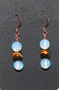 Opalite | Tiger Eye | Copper Earrings