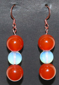 Carnelian | Opalite | Copper Earrings