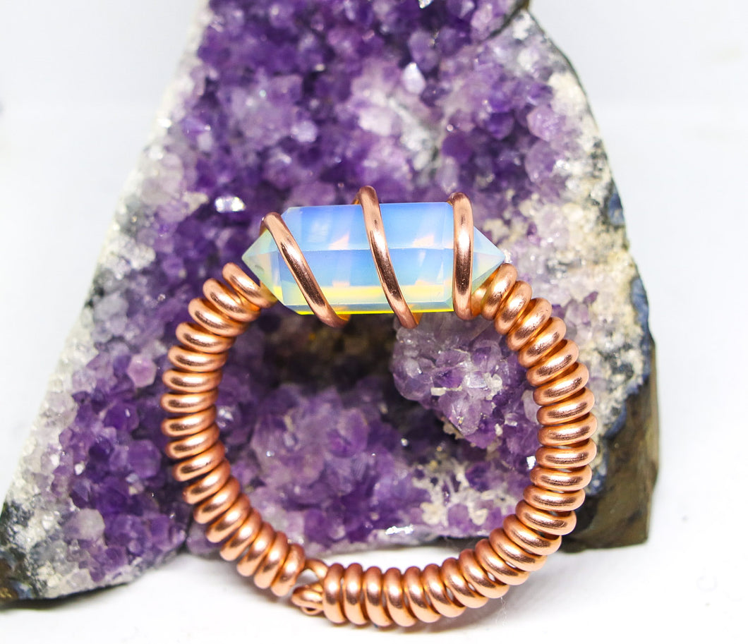 Copper | Opalite | Coil Cuff