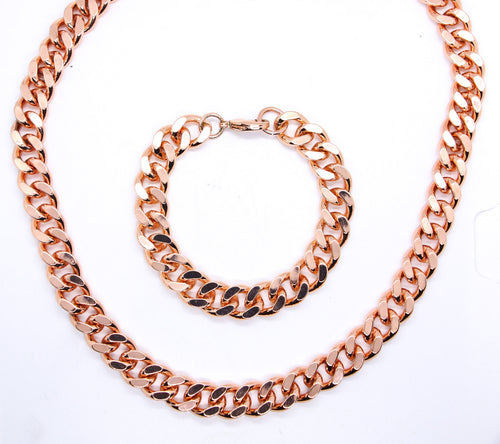 Copper Cuban Link | Chain & Bracelet Set