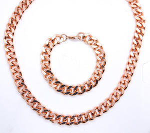 Copper Cuban Link | Chain & Bracelet Set
