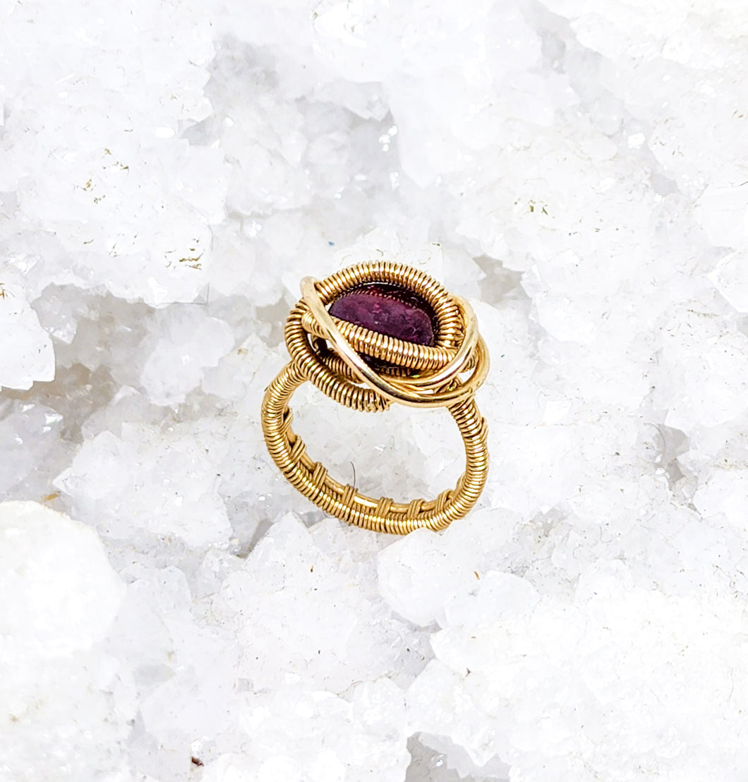 Garnet | Resilent Will| 14k golfilled Ring | Size 7